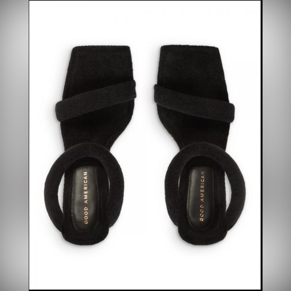 Good American Black Terry Slip On High Heel Sandals - Picture 6 of 13